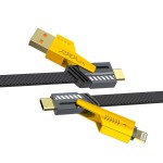 Vyvylabs Elite Series two-for-two Fast Charging Cable U+C to C+L 100W 1.2M Black VCSHY65-BK